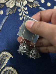 Silver Jhumka Earrings