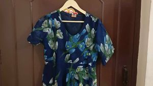 Navy Blue Floral Maxi Dress