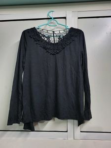 Black Lace Trim Cardigan/Shrug
