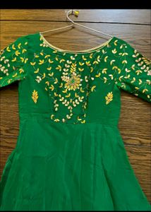 Price Dropped!!Green Gota Patti Heavy Gown