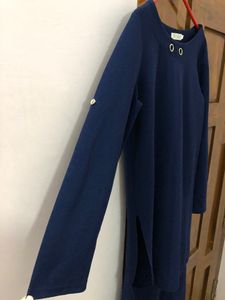 NAVY BLUE HIGH LOW TOP WITH BUTTONS