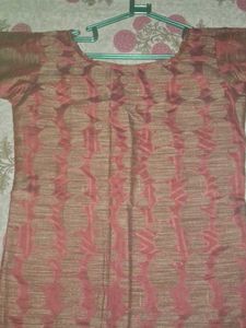 Red &amp; Gold Paisley Print Top