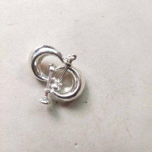 Pure Silver Black Dimond Bali Stud Earrings