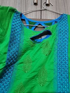 Green 💚 Kurti With Dupatta