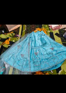 new Blue Embellished Lehenga