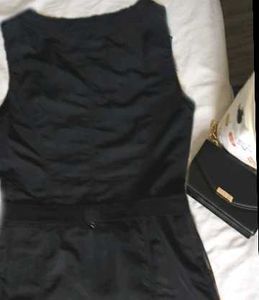 Classic belted button up Black dress