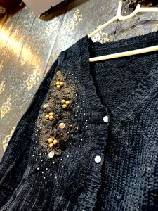 Embellished Black Cardigan👀🦅