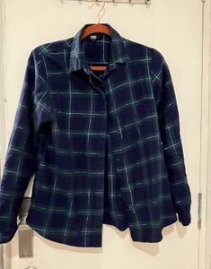 HER Invicitus Blue Check Shirt With Sliver Thread