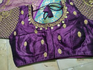 Readymade Blouse With Patuu Replica Saree