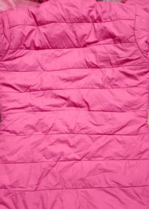 Pink Quilted Jacket with Hood