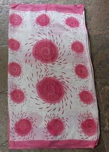 Pink Floral Print Saree