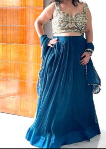 🔥 Designer Blue Lahenga 🔥