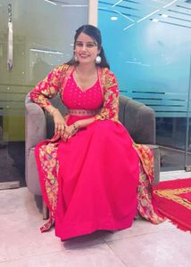 Elegant Ethnic Gown with Jacket and waist belt