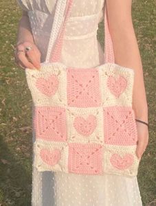 Crochet Heart Tote Bag