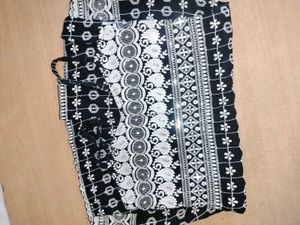 Elegant Black &amp; White Embroidered Dress