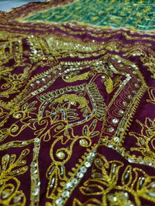 Unique  Embroidered Saree Check All Pic Before Buy