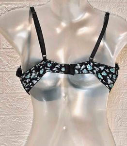 Floral Lace Cotton Blue Bra Size 40