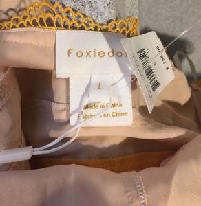 FOXIEDOXTwo-tone Crochet Maxi Gown In Yellow/ivory