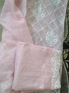 Dress Aterial In Soft Organza Like Material.