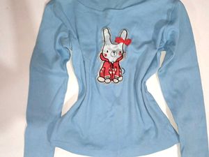 Baby Blue Bunny Long Sleeve Top