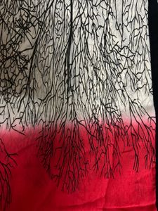 Red &amp; Black Sleeveless Kurta