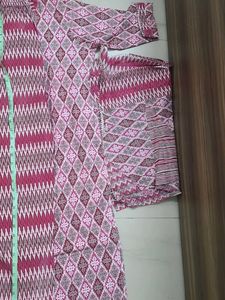 Pink Diamond Print Kurti Set