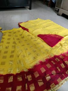 Yellow Checked Lehenga Choli