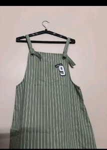 Striped Overalls Dress