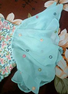 Aqua Embroidered Kurta And Sharara Set