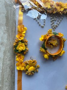 Haldi Ceremony artifical flower bridal set