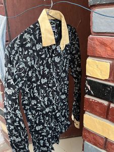 Men Black Floral Shirt
