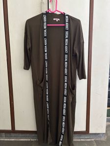 Olive Green "Social Media Addict" Cardigan