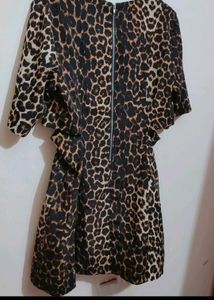 Brown Lion Printed Dress For 36 Bust