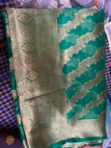 Green Banarasi saree for women