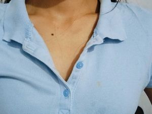 Baby Blue Cropped Polo