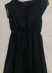 Black Hi-Lo Chiffon Dress