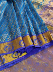 Blue &amp; Gold Saree