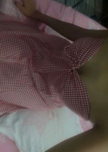 Red Gingham Sweetheart Tie-Up Dress
