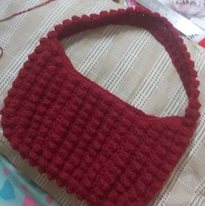 Cherry Red Crochet Shoulderbag