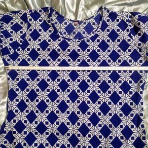 Blue Patterned Top