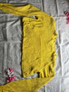 Yellow Knit Crop Sweater