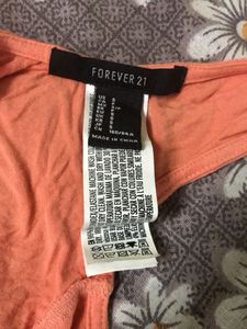 Peach Bodysuit Top Forever 21 Deep Back Side