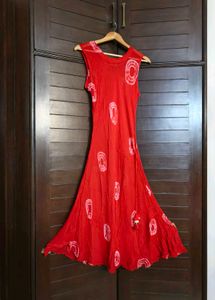 Women Red Tie-Dye Printed Maxi Dress