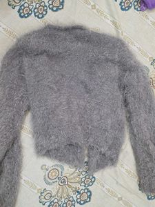 Fluffy Grey Cardigan