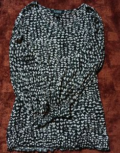 Madison Printed See-through Blouson Top