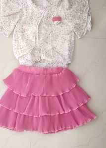 Baby Girl Crop Top With Skirt