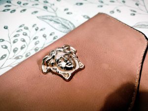 Versace Nude Pink Leather Medusa Clutch