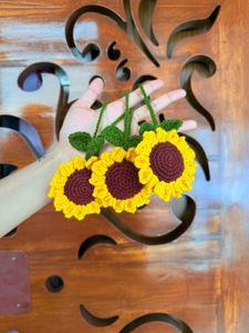 Sunflower Crochet Phone Charm