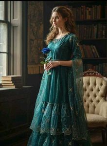 enchanting teal &amp; embroided fantasy gown (✯⁠ᴗ⁠✯✿⁠)