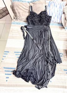 Elegant Black Saree with Embellishments